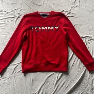 Red Tommy Hilfiger crew neck